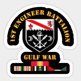 1st Engineer Bn w Gulf War Svc Ribbons Sticker